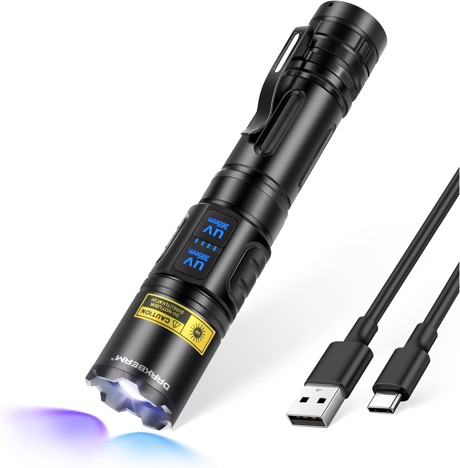 365nm 395nm Dual UV Flashlight — Portable Dual-Mode Ultraviolet