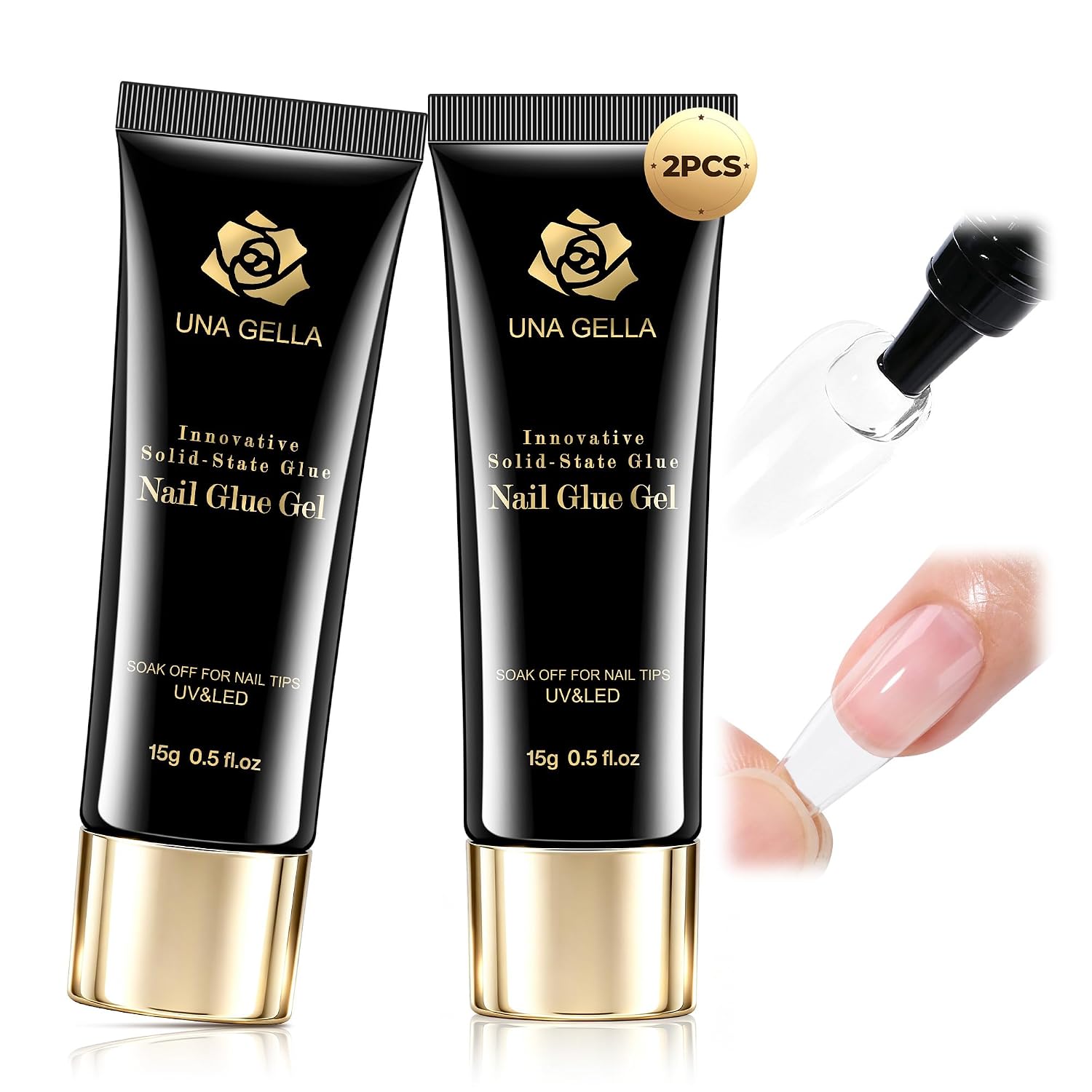 Solid Gel Nail Glue — Long-Lasting UV/LED Bond 30g